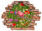 Indigos UG - 3D Optik Wandtattoo - 80x45 cm - Wandaufkleber - Blumenwiese Mohnblume - Durchbruch Wanddeko - Mauer - Landschaft, Ausblick - für Wohnzimmer, Schlafzimmer, Küche, Bad, Kinderzimmer