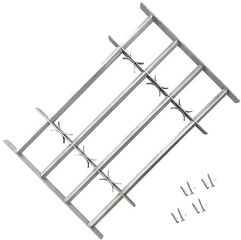 Homgoday Reja de Seguridad Ajustable Ventana con 4 Barras 1000-1500 mm Barra de Seguridad Ajustable para Ventana Reja Barreras Puerta Entrada Protector Propiedad