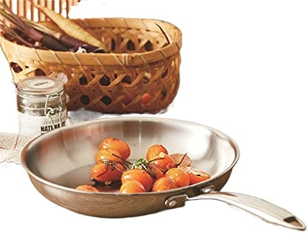 MIIKHI Padella antiaderente per cottura bistecca fritta in acciaio inox 304 padella padella padella uovo fornello a gas fornello forno Vision (D 28 cm)