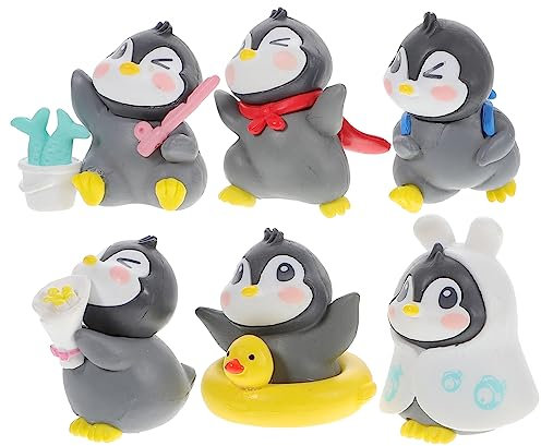 MUSISALY 6stücke Pinguin Dekofiguren Haltbares Material Tischdeko Kleine Tier Szene Ornament Pinguin Dekoration Für Desktop Platzsparend