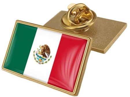 Broche Con La Bandera Patriótica De México: Broche Con Estampado De Bandera Con Texto Cuadrado Vintage, Accesorios Para Sombreros Y Mochilas De Fiesta, Insignias De Estilo Étnico, Broches Duros