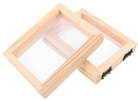DIYEAH 2St Holzpapierrahmen Rahmen zur Papierherstellung Bildschirm zur Papierherstellung Form zur Papierherstellung DIY Holzrahmen Sieb für die Papierherstellung Papier Machen Beige