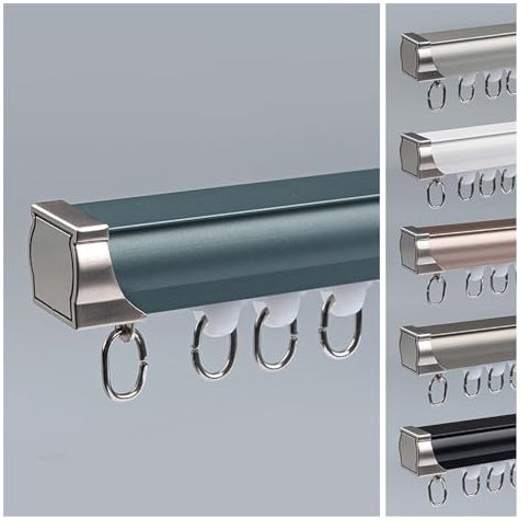 Deckenschiene für Vorhänge, einläufig, Vorhangstange, 1 bis 6 Meter, Raumteiler, Vorhangstange, Deckenhalterung für Privatsphäre im Wohnzimmer oder Schlafzimmer,