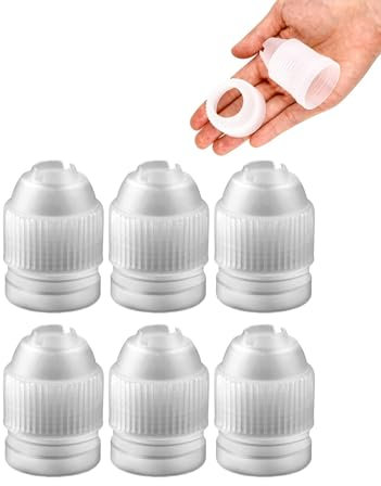 Large Piping Nozzle Coupler, Coupler for Piping Bags, Icing Coupler for 1M 2D 2F 4B 6B 1A 2A 234 Tip, 6 Pcs