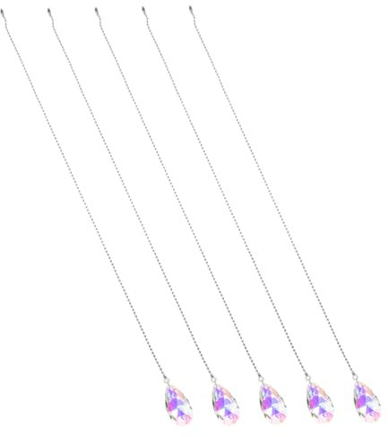 Homoyoyo Cadena de Tracción Decorativa 5 Piezas Cadena de Tracción de Cristal para Ventilador de Techo para Iluminación de Estilo Europeo Moderno