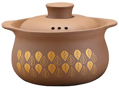 YBVBCXCB Ceramic casserole casserole dish with lid purple casserole dish double ear casserole with lid ceramic cookware round brown earthen pot anti-overflow