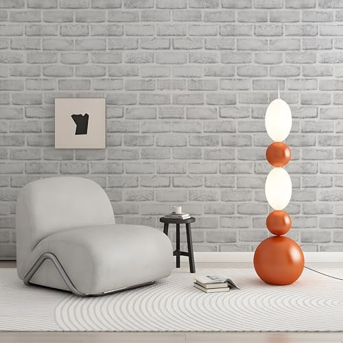 AMIGO Papel Pintado Autoadhesivo Ladrillo Piedra Papel de Pared Decorativo Removible Impermeable Estilo Retro Vinilo 44.5x1000cm