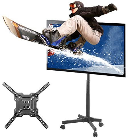 SaryEdge Support TV Mobile Petit Chariot TV Mobile Portable - Écrans Plats intelligents LCD LED OLED 4K de 17 à 50 Pouces, Support de Sol TV réglable - Modèle VES(