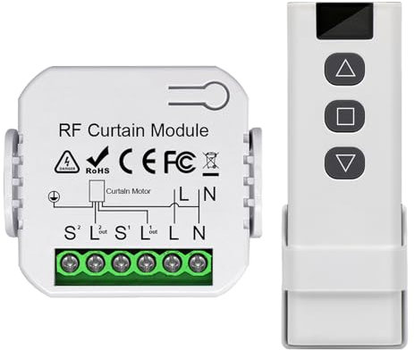 Bkiyougo Commande de volet Roulant sans Fil Kit de Mise à Niveau du Moteur de volet Roulant : Commande Radio pour Volets roulants, Stores et auvents Composé d'une télécommande RF and Module récepteur