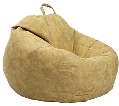 PRIOKNIKO Bubibag Wasserdichter Einzels Toff Sofa Sitzsack Tatami Matte Sofa Faul Sofa Ungefüttert L:90 * 110Cm Gelb (Kein Füllstoff)