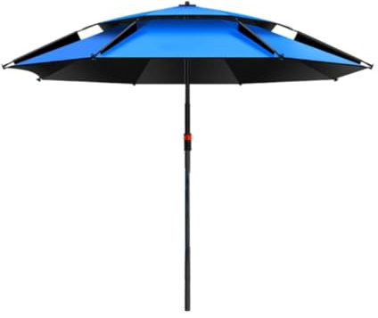 LOVIVER Parapluie de Pêche à 360 ° Double Protection à Double Soleil Abri à Parasol pour La Piscine de Golf Garden Sports Plage, Bleu