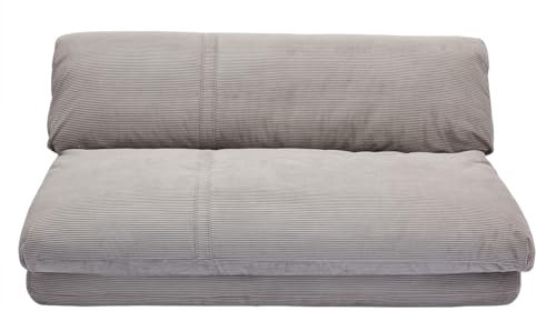 Miliboo Sessel, ausklappbar, 2-Sitzer, aus Cordstoff, Hellgrau, Spencer