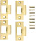 4pcs Golden Door Strike Plate,Stainless Steel Door Latch Plate,Standard Tubular Latch Replacement 70mm X 40.3mm for Door Frame Door Jamb Standard Strike Plates with Repair Screwings