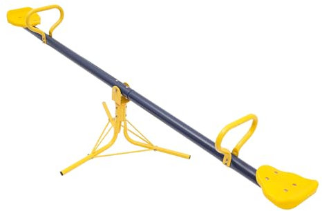 WOLEGM Gartenwippe 360° drehbar für Kinderwippe Outdoor – Wippschaukel aus Stahl & PP, 50kg Tragkraft, Rutschfester Sitz & stabile Dreiecksbasis – Spielgerät für Garten & Park