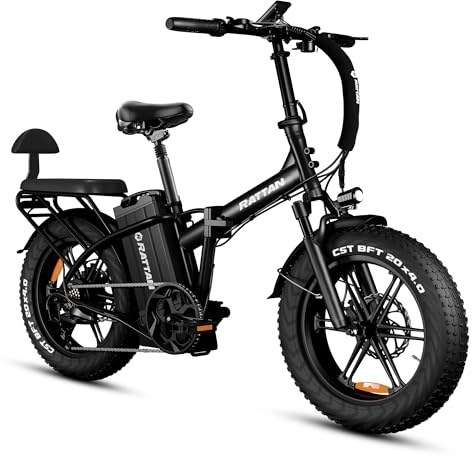 Rattan LM/LF Ultra Pro Vélo Électrique Adulte Pliable, Batterie Amovible 48V 40.5Ah/18Ah 1944Wh/864Wh, Jusqu’à 195Km/120 km d’Autonomie, 2 Sièges, Freins Hydrauliques