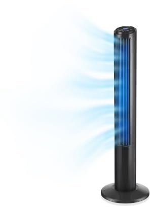 Emerson SmartVoice Ventilador de torre sin aspas de 40 pulgadas, control de voz sin conexión con más de 40 comandos, sin APP, sin WIFI, sin configuración, oscilación de 70°, 3 velocidades