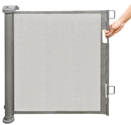 homewell 180cm Treppenschutzgitter Ausziehbare für Babys, Türschutzgitter, Türschutz für Treppen/Türen/Innen & Außen, Einhändig Bedienbar