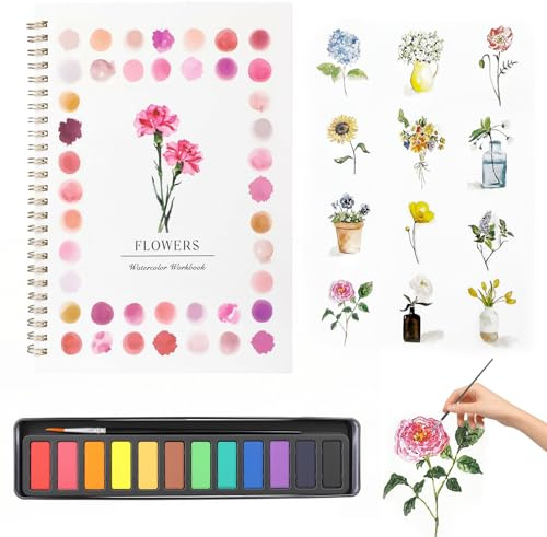 Aquarell Arbeitsbücher Anfängerfreundliche Aquarellbücher Aquarellfarben Set mit Pinsel und Wasserfarben