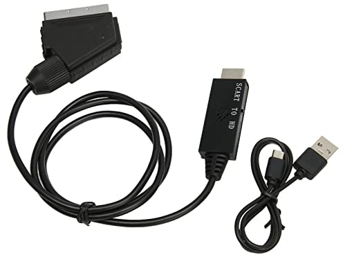 ZDETGU Cavo Adattatore Convertitore di Interfaccia Multimediale da SCART a HD per Lettori DVD VHS con Uscita 1080p e Alimentazione USB