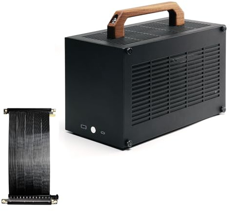 SGPC K49BL Mini ITX 8.3L Case, Portable SFF Chassis, Black PCIe 4.0 v3 Edition