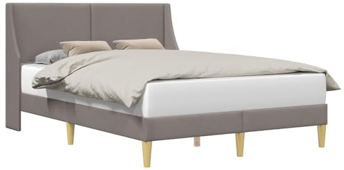 vidaXL Bettrahmen mit Kopfteil Verbindungsplatte, Moderner Bettrahmen, rechteckiges Design, mit Stoff bezogen, platzsparender, Cooler Schlafzimmerschrank