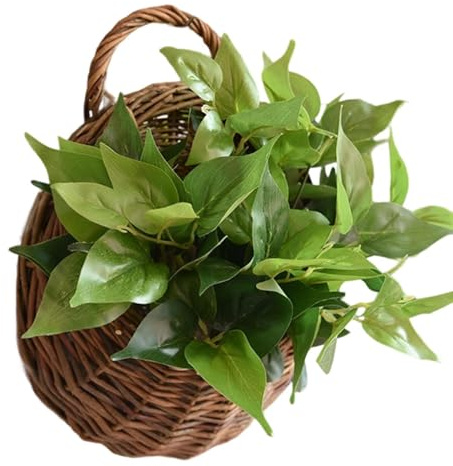 Pots De Fleurs À Suspendre En Rotin, Panier De Rangement Rond Tissé À La Main, Décoration Murale Suspendue Faite À La Main, Conteneur De Rangement En Osier Pour Intérieure Ou Extérieure