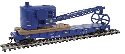 Walthers H0 Scale Flat Car with Crane Alaska Railroad