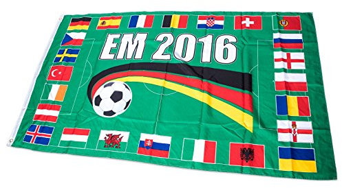 Fahne 90x150cm - EM 2016 16 Länder - Flagge Hissfahne