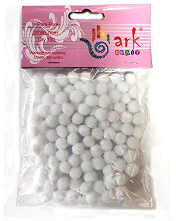 arkCRAFT KID 0040 Pompons, 7 mm, Weiß, 100 Stück