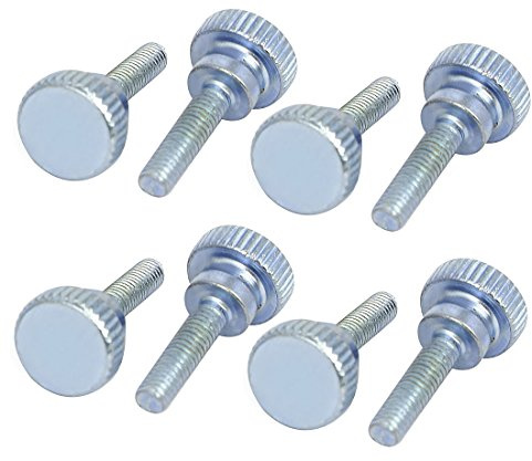 sourcing map 8 Stück M4x16mm Daumenschrauben Verschluss Rändelschraube | Vollgewinde, Flacher gerändelter Kopf