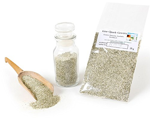 Käse Quark Gewürzmischung ohne Zusätze, Quark-Gewürz für Kartoffelsalat und Pellkartoffel mit Leinöl, Tzazikigewürz, Premium-Qualität, glutenfrei, 25g