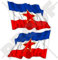 JUGOSLAWIEN SFR Wehende Flagge, Fahne Sozialistische Bundesrepublik SFRJ Jugoslawien 120mm Auto & Motorrad Aufkleber, x2 Vinyl Stickers (Links - Rechts)