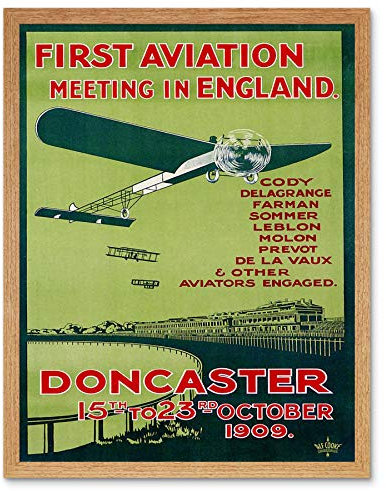 Wee Blue Coo Advert Exhibition Aviation Plane Fly Doncaster Art Print Framed Poster Wall Decor Kunstdruck Poster Wand-Dekor-12X16 Zoll