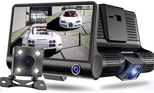 MASO Car Video Recorder 3 Ways 1080P Dash Cam Front and Rear View Video 4 Inch Car DVR Video Recorder