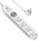 4 Prises Multiprise avec USB C + Interrupteur +Câble 2M, BEVA Bloc Multiprise 2500W/10A 3 USB-A +1 USB-C, Multiprise Parafoudre et Surtension, Blanc