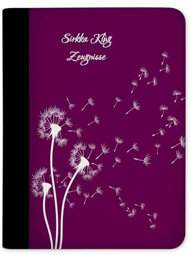 CreaDesign Customize A4 Zeugnismappe für Kinder 26,7x32,7x1 cm, Sichtbuch mit 10 Klarsichthüllen, erweiterbar auf bis zu 20 Taschen, Lila Pusteblume Design, Dokumentenmappe für Schüler