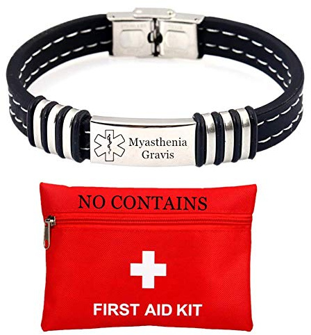 ForeverWill Personalised Herren Edelstahl Silikon Medical Alert ID DNR Armbänder für Frauen Unisex Emergency Medic Armband Gesundheitserinnerung für Sicherheit Med Schmuck SOS