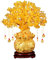 VICASKY 19Cm Feng Shui Baum Goldenes Schatzbecken Goldenes Glück Baum Chinesischer Reichtum Yuan Bao Reichtum Dekorative Figur für Büro zu Hause
