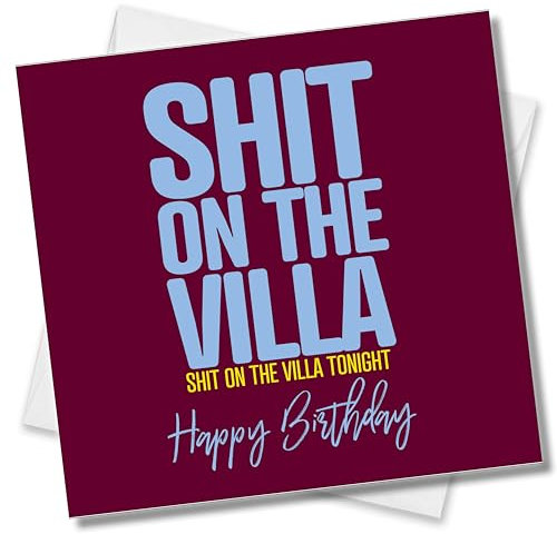Lustige Villa Fußball Geburtstagskarte für Sohn, Witz Geburtstagskarte für Bruder, Aufzieh-Karte für Vater, Onkel oder Freund oder einfach nur einen Fan von Aston, Great Banter Card, S on The Villa