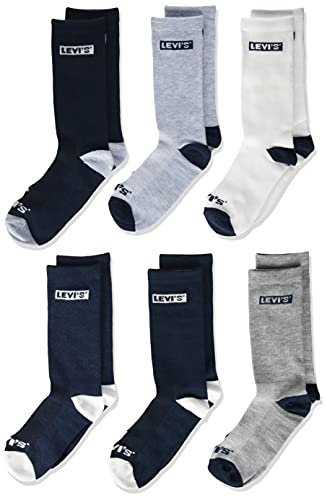 Levi's Kids Unisex Lhn Box Tab High Cut 6pk Bl0269 Strumpfwaren, Dress Blues, 35 EU