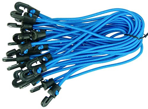 10 Stück Spannfix Planenspanner 18 cm, Ø 4 mm Blau - Spanngummi Expander mit Haken (10 Stück, Blau)