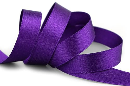 3 m x 15 mm Satinband LILA Violett (610) doppelseitiges Schleifenband aus Satin ohne Draht weich und glänzend Geschenkband Deko Band double face Dekoband Dekorieren Basteln