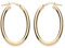 9ct Yellow Gold on Silver LARGE Oval Creole Hoop Earrings