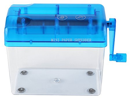 Destructeur Manuel, A6 Destructeur De Papier à Manivelle Portable Mini Outil De Coupe De Papier Document Machine De Découpe Droite Papeterie De Bureau pour école Bureau Maison(Bleu)