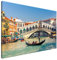 Estika Leinwand bilder - Gondel in Venedig, Rialtobrücke - 120x80 cm, 1 teilige kunstdruck - Wandbilder wohnzimmer, schlafzimmer, Moderne wanddeko, Bild auf leinwand - Italien bilder - 2178A_1B