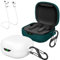 easyBee Funda 2-Pack Compatible con JBL Vibe Flex/JBL Wave Flex/JBL Wave 300 TWS, Carcasa Protector de Silicona Líquida, Estuche Auriculares con 2 Mosquetón Correa Anti-Perdida - Blanco Verde