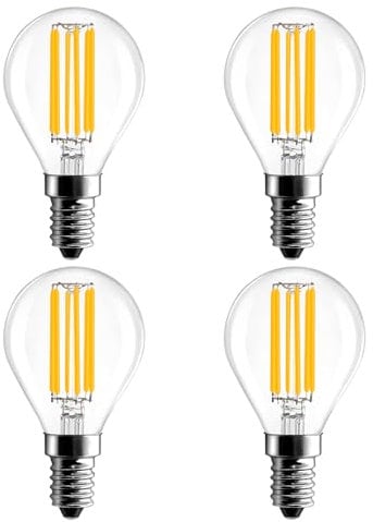 LangPlus+ 4 Pack Dimmable E14 Small Edison Screw LED Bulbs, 6W G45 Golf Ball LED Vintage Filament Bulbs, 60W Equivalent 2700K Soft White Bulb