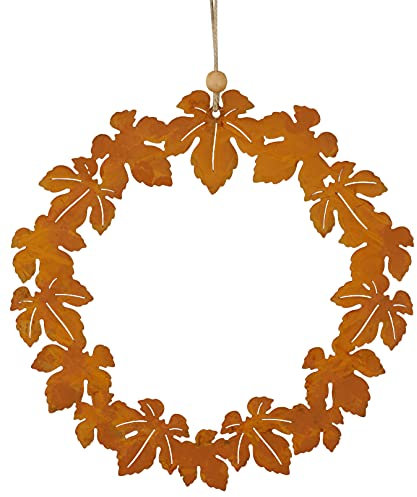 Blätterkranz Edelrost Kranz Türhänger Fensterdeko Herbst Deko D=26 cm