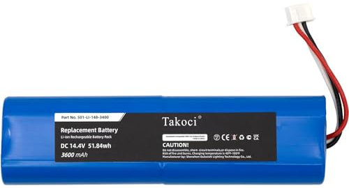 AUVTKALL Ersatzakku für Deebot Ozmo 900 Deebot Ozmo 901 Deebot Ozmo 905 Deebot Ozmo 920 Deebot Ozmo 930 Deebot Ozmo 937 S01-LI-148-2600 S01-LI-148-3200 S09 -LI-148 -3200 14.4V 3400mAh