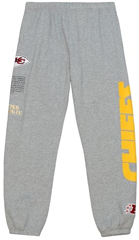 Mitchell & Ness NFL Team Origins Fleece Jogging Hose mit elastischem Bund, Kordelzug, gestickten und gummierten Team Applikationen, Herren, Frauen, Kinder, Unisex, Frühling, Sommer, Herbst, Winter